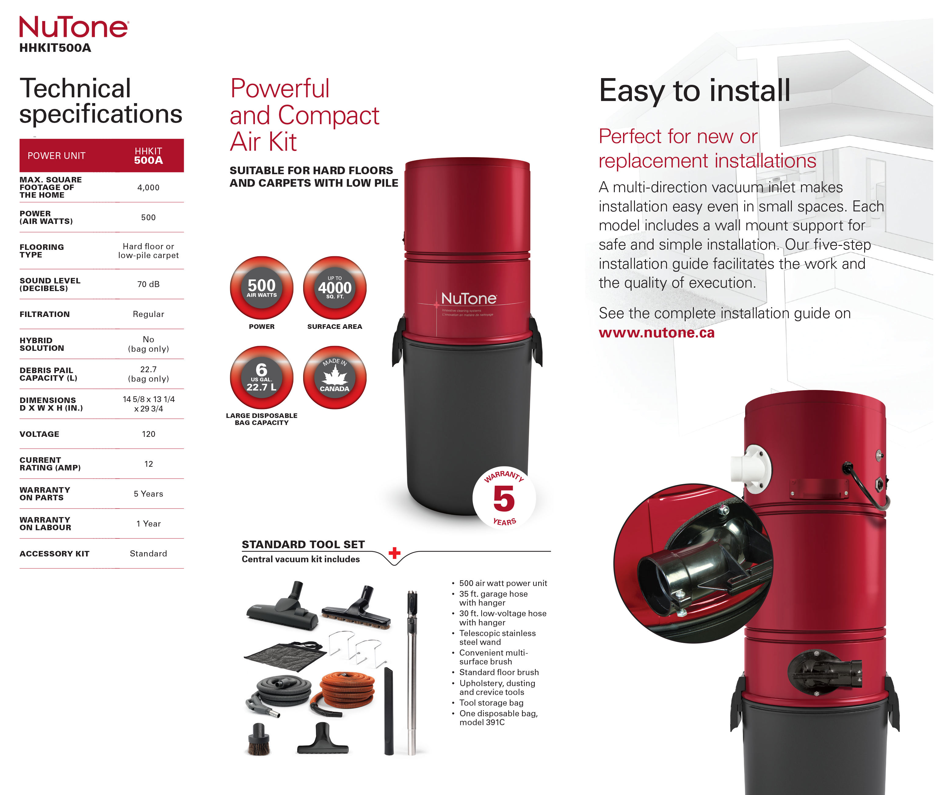 Nutone Central Vac System with Complete Home Care Solution Kit eBay